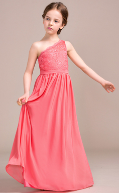 Mermaid Champagne Lace Junior Bridesmaid Dresses