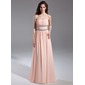 A-Lijn/Prinses Strapless Vloerlengte Chiffon Galajurk met Roes Kraal (018015615)